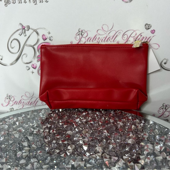 Sephora bag makeup cosmetic case bag red black gold zipper brand new - Picture 12 of 15